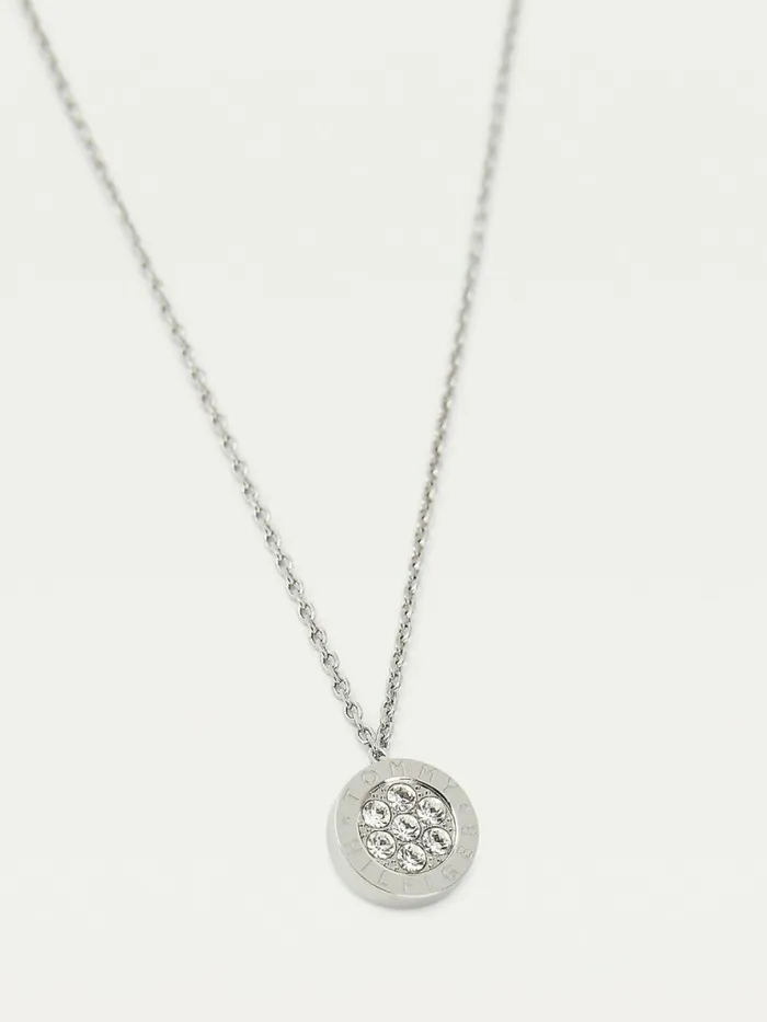 Tommy Hilfiger Stainless Steel And Crystal Necklace Silver Womens Jewellery