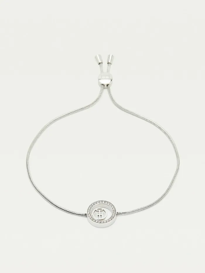 Tommy Hilfiger Stainless Steel Monogram Crystal Circle Bracelet Silver Womens Jewellery Tommy Hilfiger Stainless Steel Monogram Crystal Circle Bracelet Silver Womens Jewellery