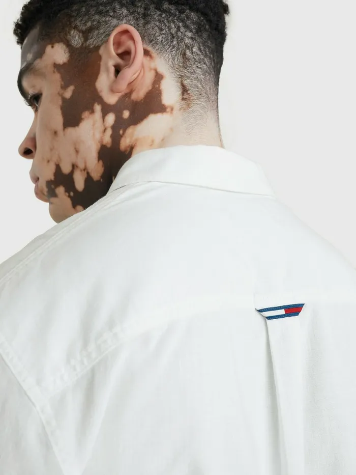 Tommy Hilfiger Stitch Detailing Shirt White Mens Shirts Online