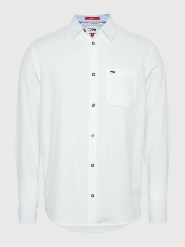 Tommy Hilfiger Stitch Detailing Shirt White Mens Shirts Online