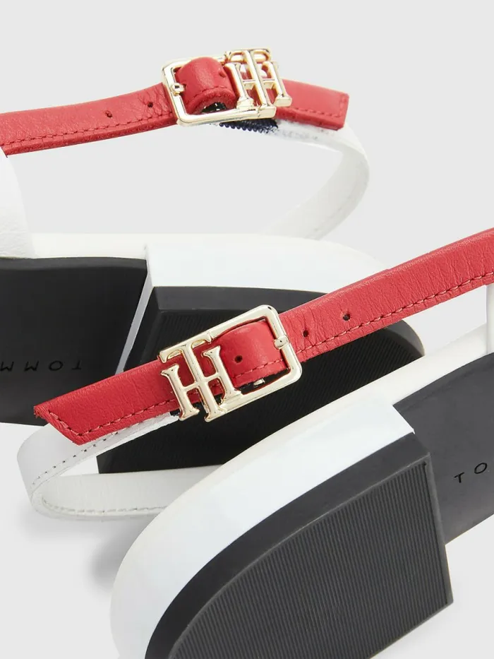 Tommy Hilfiger Strappy Flat Leather Sandals Rwb Womens Boots Casaul