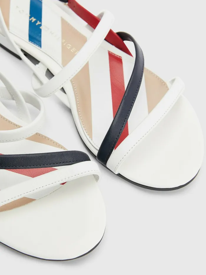 Tommy Hilfiger Strappy Flat Leather Sandals Rwb Womens Boots Casaul
