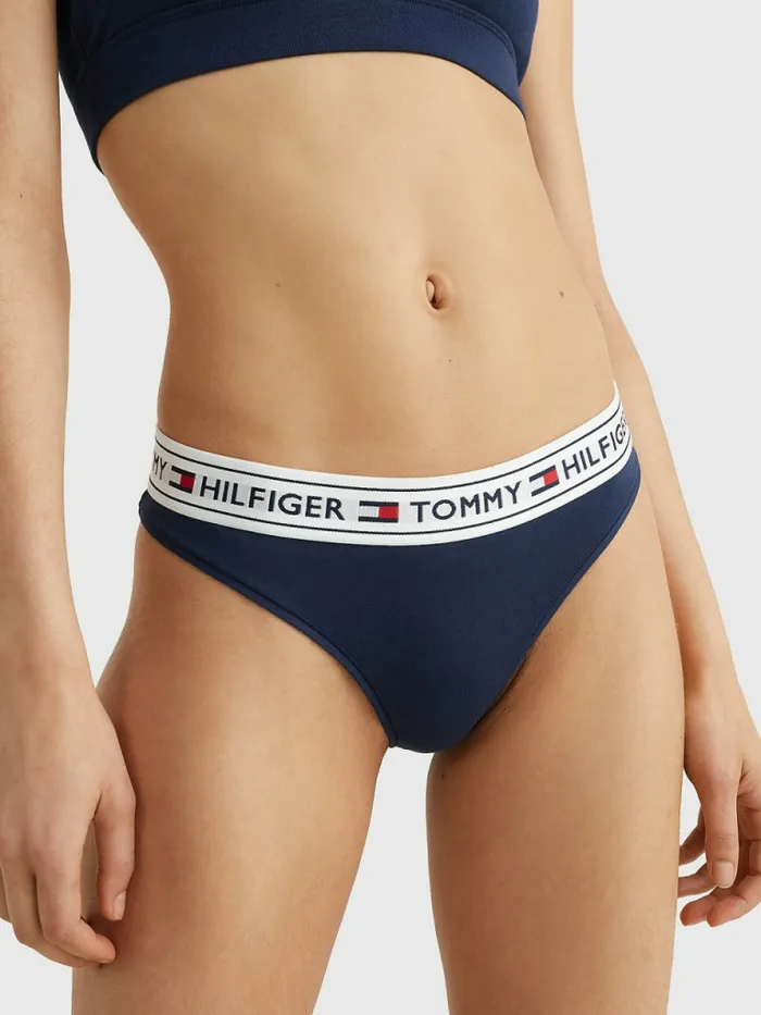 Tommy Hilfiger Stretch Cotton Brazilian Briefs Navy Blazer Womens Essentials