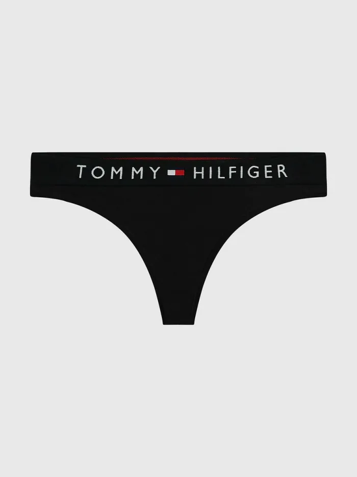 Tommy Hilfiger Stretch Cotton Thong Black Womens Lingerie