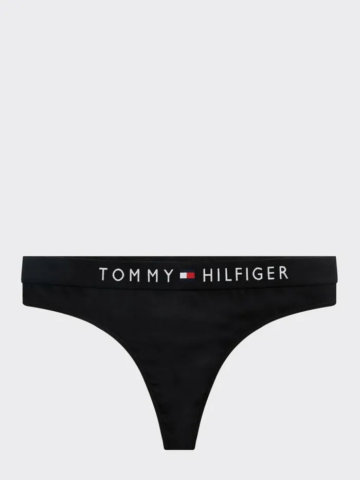 Tommy Hilfiger Stretch Cotton Thong Black Womens Lingerie