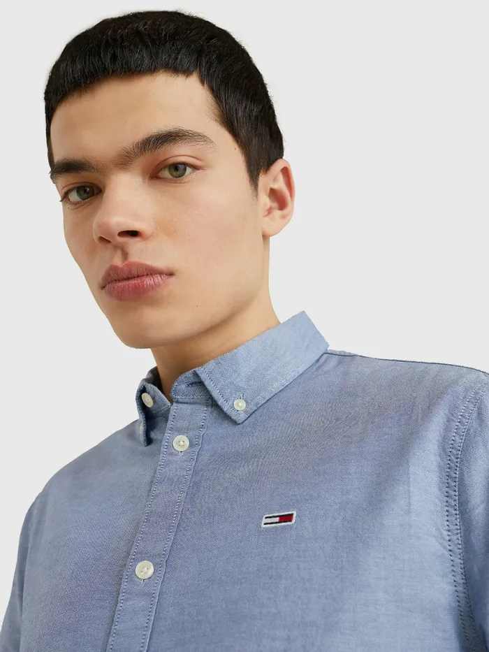 Tommy Hilfiger Stretch Oxford Cotton Slim Fit Shirt Twilight Navy Mens Essentials