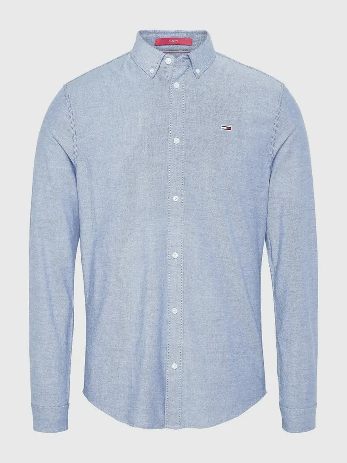 Tommy Hilfiger Stretch Oxford Cotton Slim Fit Shirt Twilight Navy Mens Essentials