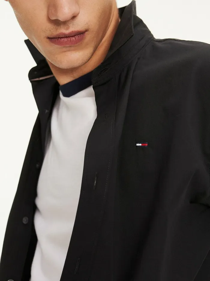Tommy Hilfiger Stretch Slim Fit Shirt Tommy Black Mens Essentials