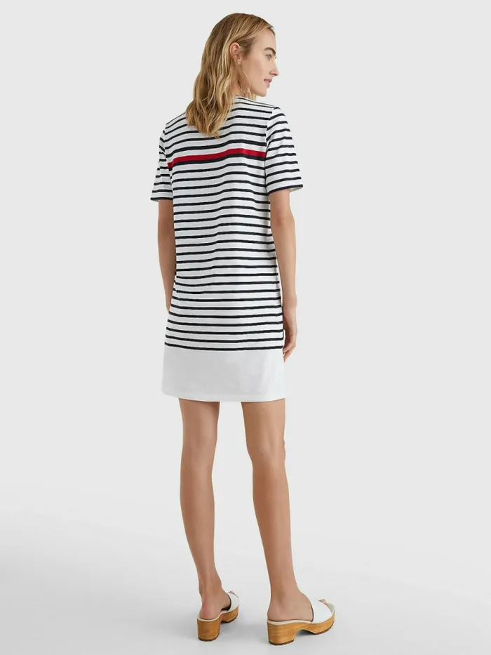 Tommy Hilfiger Stripe Crew Neck Dress Engineered StpRwb Womens Dresses and Jumpsuits Gift Ideas