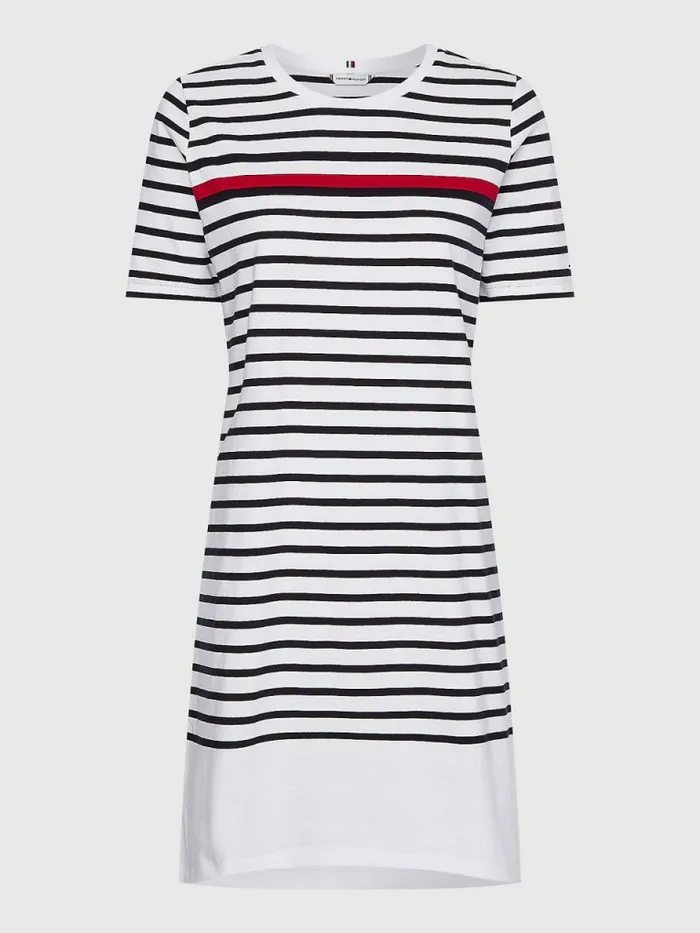 Tommy Hilfiger Stripe Crew Neck Dress Engineered StpRwb Womens Dresses and Jumpsuits Gift Ideas