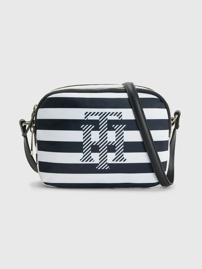 Tommy Hilfiger Stripe Crossover Bag Navy Blue Stripes Womens Bags Casaul
