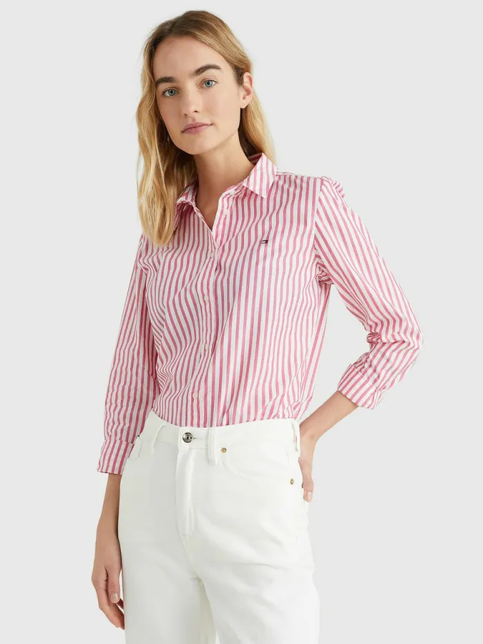 Tommy Hilfiger Stripe Regular Fit Shirt Bold StpPink Splendor Womens Shirts and Blouses Fashion Tommy Hilfiger Stripe Regular Fit Shirt Bold StpPink Splendor Womens Shirts and Blouses Fashion