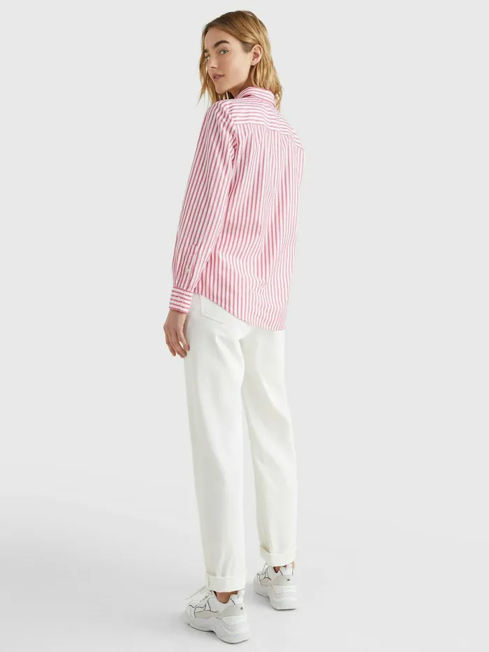 Tommy Hilfiger Stripe Regular Fit Shirt Bold StpPink Splendor Womens Shirts and Blouses Fashion
