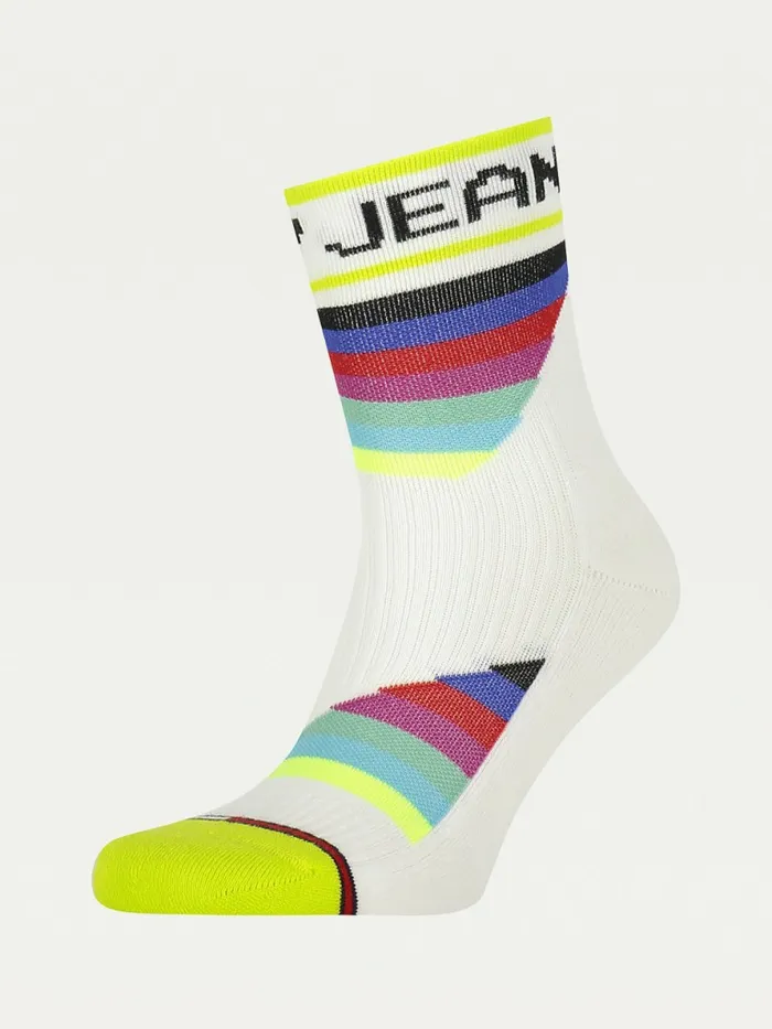 Tommy Hilfiger Stripe Short Socks Lime Mens Socks For Sale
