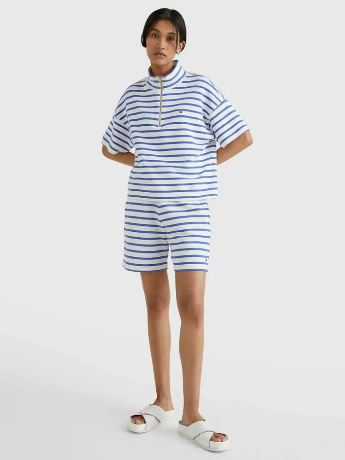 Tommy Hilfiger Stripe Shorts Breton StpWhite Verona Blue Womens Shorts Gift for Friend