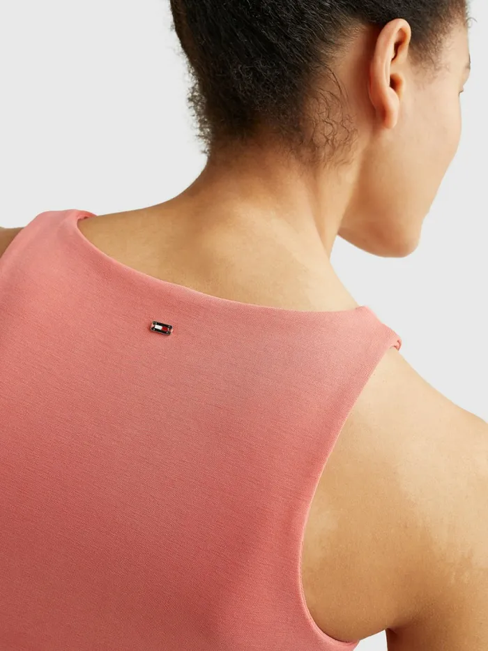 Tommy Hilfiger Sueded Modal Bra Top Sueded Crystal Coral Womens TShirts Online