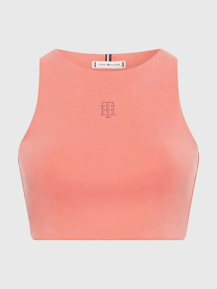 Tommy Hilfiger Sueded Modal Bra Top Sueded Crystal Coral Womens TShirts Online