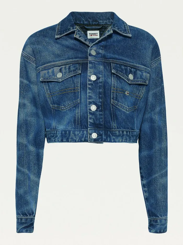 Tommy Hilfiger Swimming Pool Wash Stretch Denim Jacket Denim Dark Womens Coats and Jackets Sale