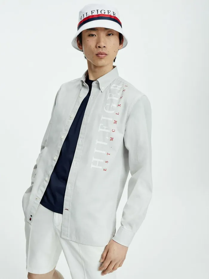 Tommy Hilfiger Tape Bucket Hat White Mens Hats and Scarves Fashion