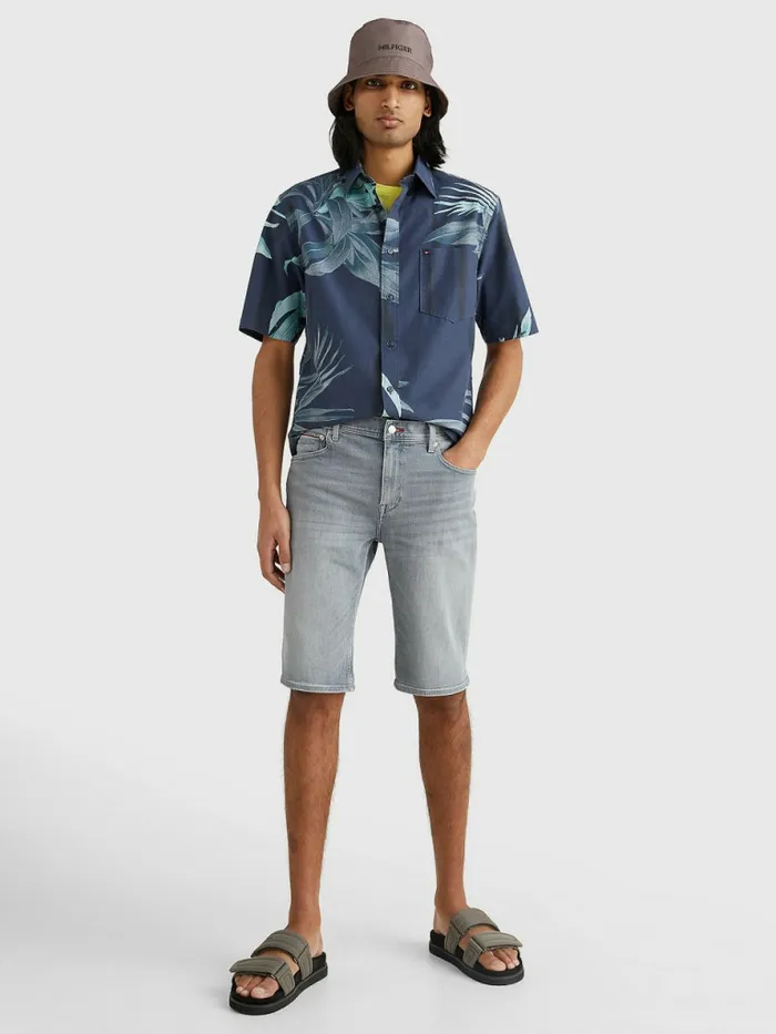 Tommy Hilfiger Tapered Fit Denim Shorts Pine Grey Mens Shorts Gift 4 You