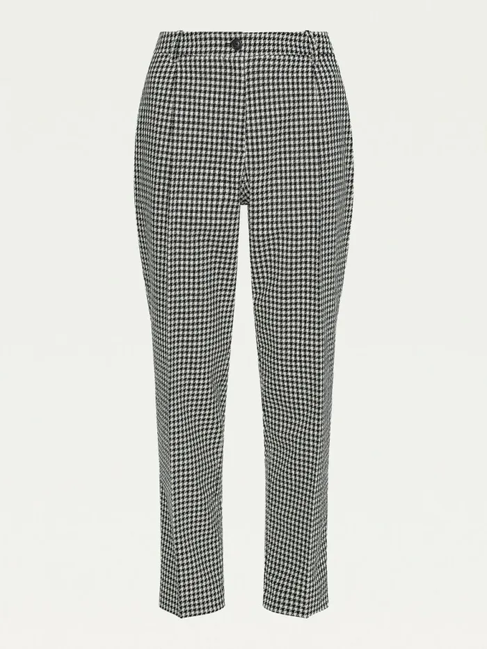 Tommy Hilfiger Tapered Houndstooth Virgin Wool Trousers Small HoundstoothDesert Sky Ecru Womens CoOrds