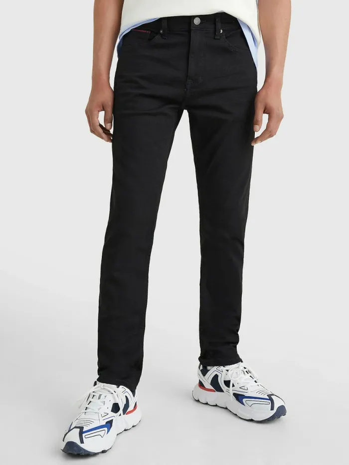 Tommy Hilfiger Tapered Slim Fit Black Jeans New Black Stretch Mens Essentials Popular Tommy Hilfiger Tapered Slim Fit Black Jeans New Black Stretch Mens Essentials Popular