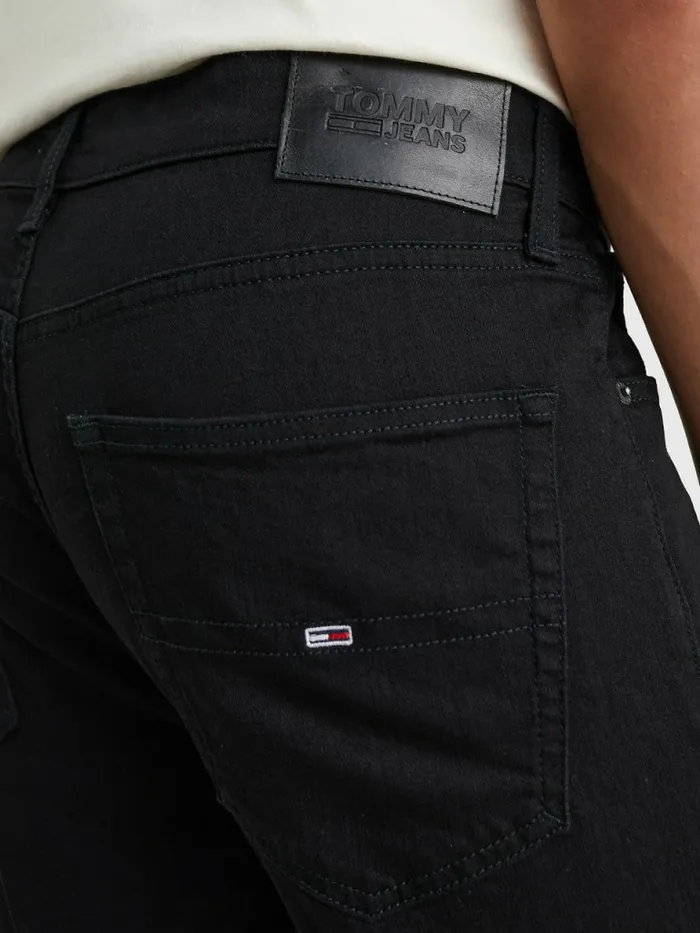 Tommy Hilfiger Tapered Slim Fit Black Jeans New Black Stretch Mens Essentials Popular