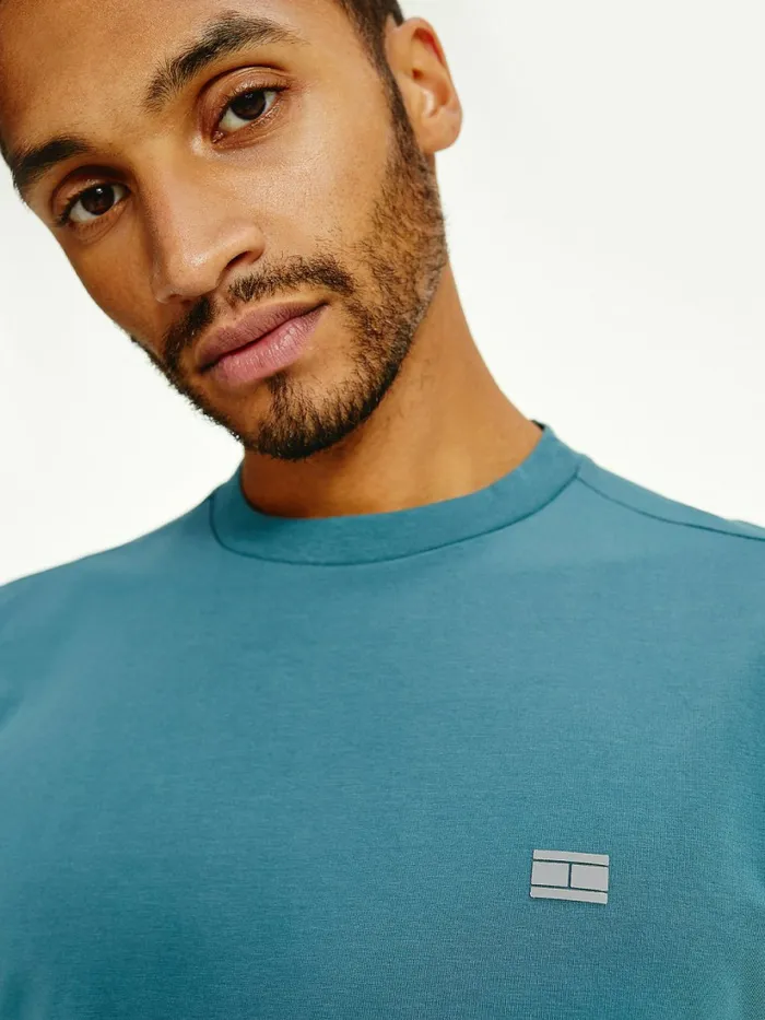 Tommy Hilfiger Tech Essential Organic Jersey TShirt Mercury Marine Mens TShirts For Sale