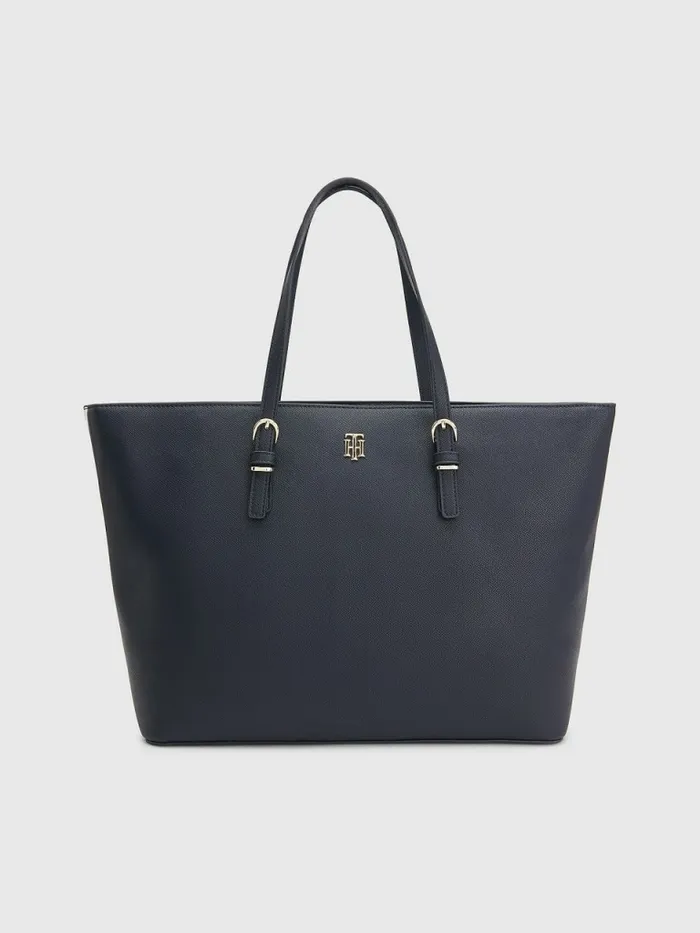 Tommy Hilfiger Textured Medium Tote Navy Corporate Womens Bags Fashion