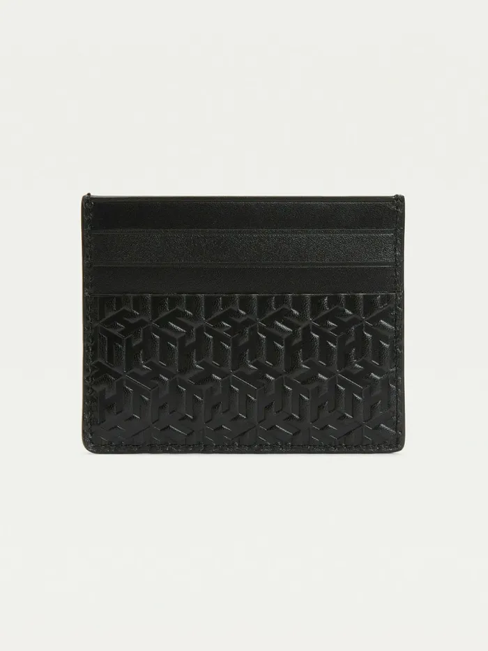 Tommy Hilfiger Th Business Monogram Credit Card Holder Monogram Emboss Mens Wallets and Card Holders Fashion