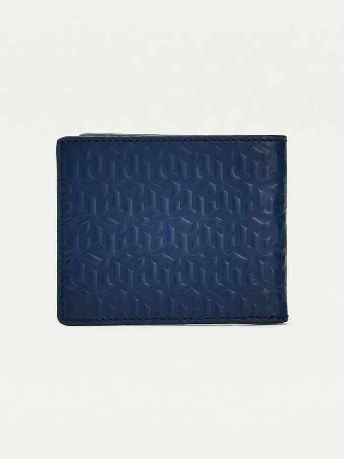 Tommy Hilfiger Th Business Monogram Small Card Wallet Twilight Indigo Cube Monogram Mens Wallets and Card Holders On Sale