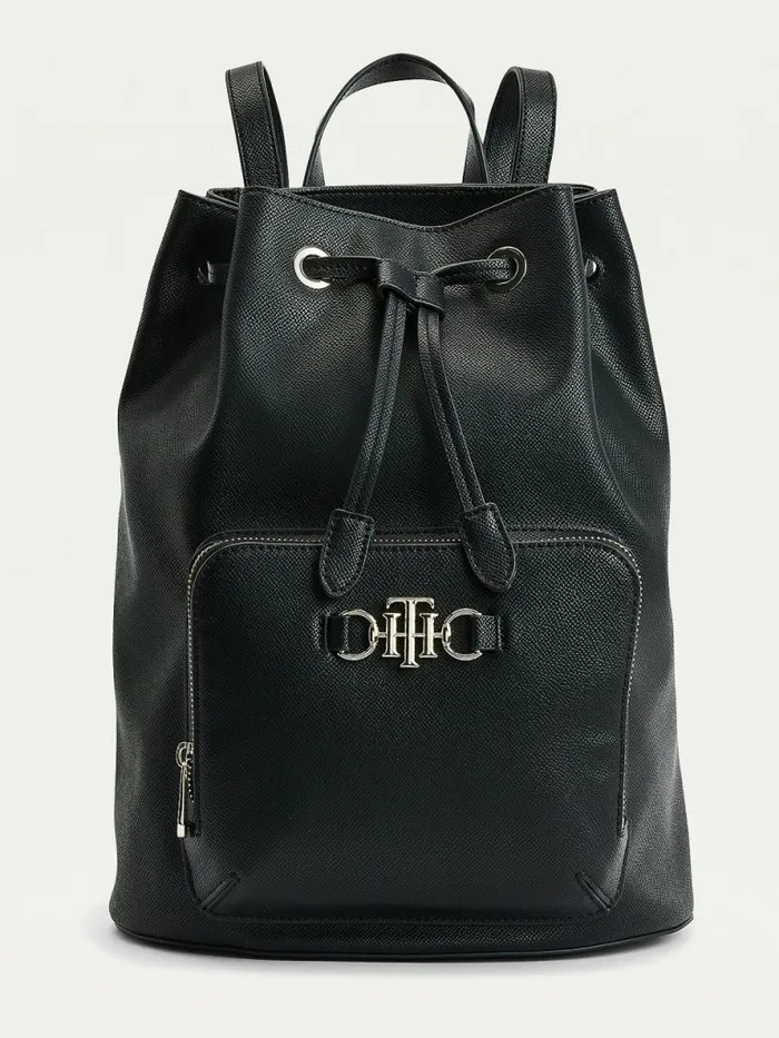 Tommy Hilfiger Th Club Horsebit Hardware Drawstring Backpack Black Womens Bags Sale Tommy Hilfiger Th Club Horsebit Hardware Drawstring Backpack Black Womens Bags Sale
