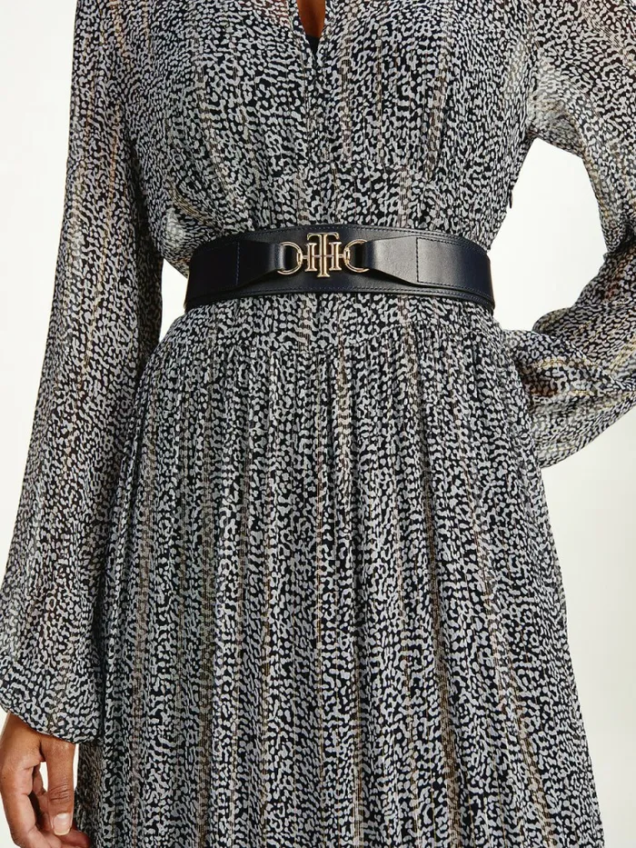 Tommy Hilfiger Th Club Organic Leather Belt Desert Sky Womens Belts Cheap On Sale