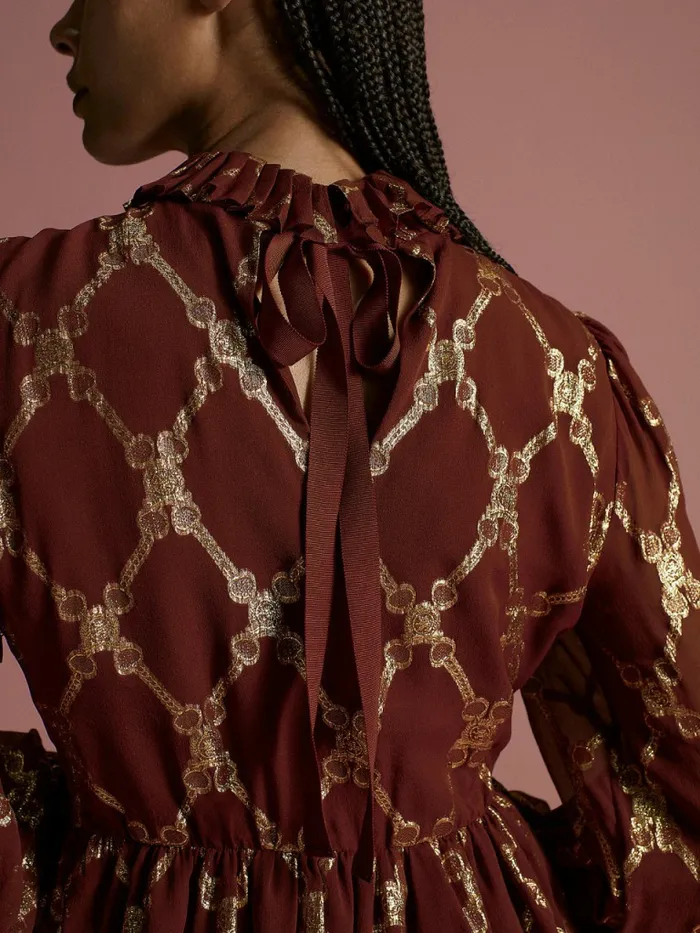 Tommy Hilfiger Th Collection Crest Silk Peplum Blouse Rouge Womens Shirts and Blouses On Sale