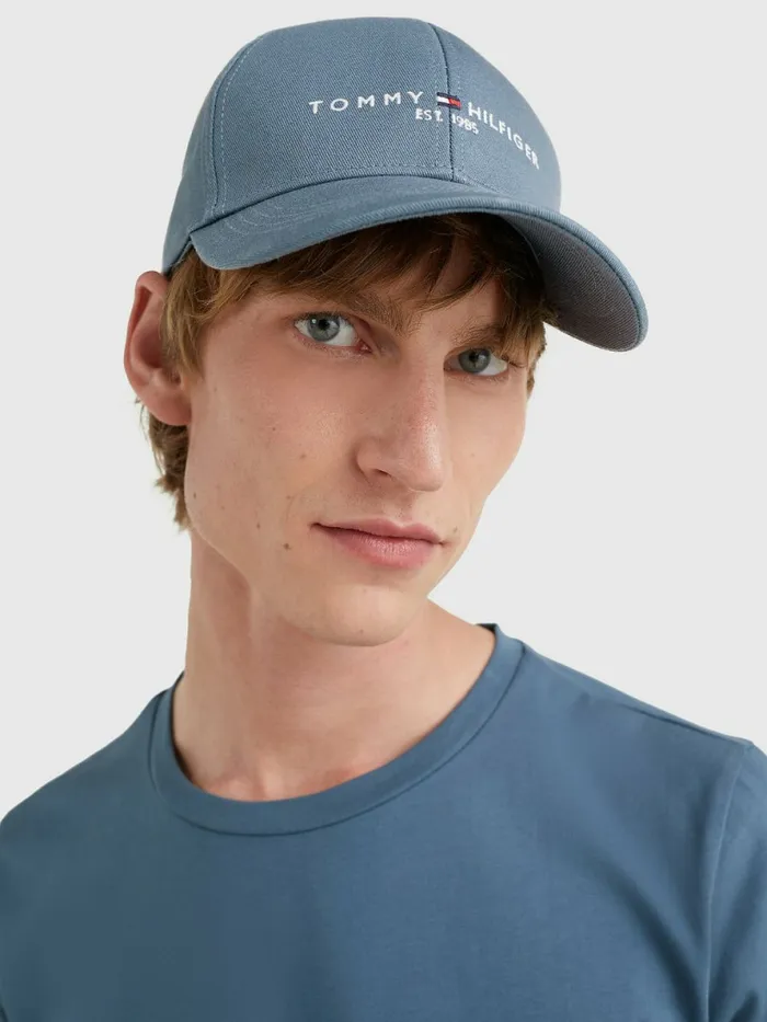 Tommy Hilfiger Th Established Baseball Cap Charcoal Blue Mens Hats and Scarves Near Me