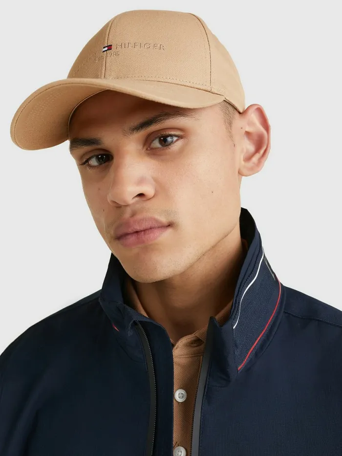 Tommy Hilfiger Th Established Baseball Cap Natural Khaki Mens Hats and Scarves Near Me