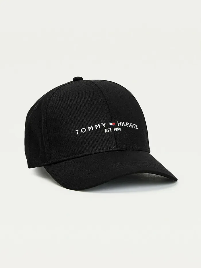Tommy Hilfiger Th Established Organic Cotton Cap Black Mens Hats and Scarves Near Me Tommy Hilfiger Th Established Organic Cotton Cap Black Mens Hats and Scarves Near Me
