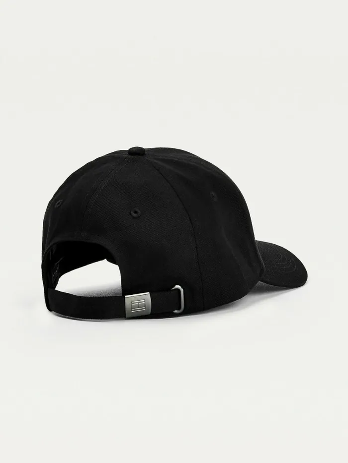 Tommy Hilfiger Th Established Organic Cotton Cap Black Mens Hats and Scarves Near Me