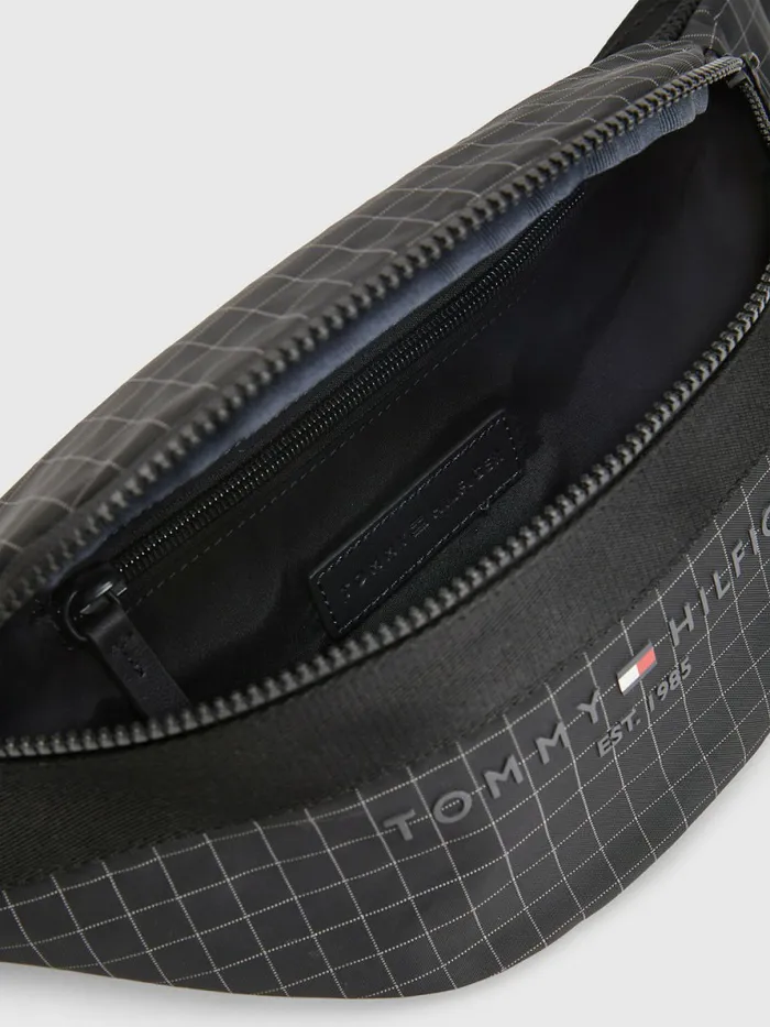 Tommy Hilfiger Th Established Square Print Crossbody Bag Black Mens Bags Gift Ideas