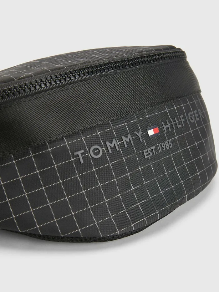 Tommy Hilfiger Th Established Square Print Crossbody Bag Black Mens Bags Gift Ideas