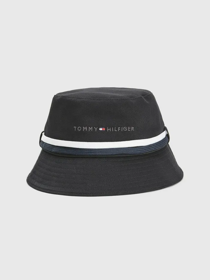 Tommy Hilfiger Th Established Tape Bucket Hat Black Mens Hats and Scarves For Sale Tommy Hilfiger Th Established Tape Bucket Hat Black Mens Hats and Scarves For Sale