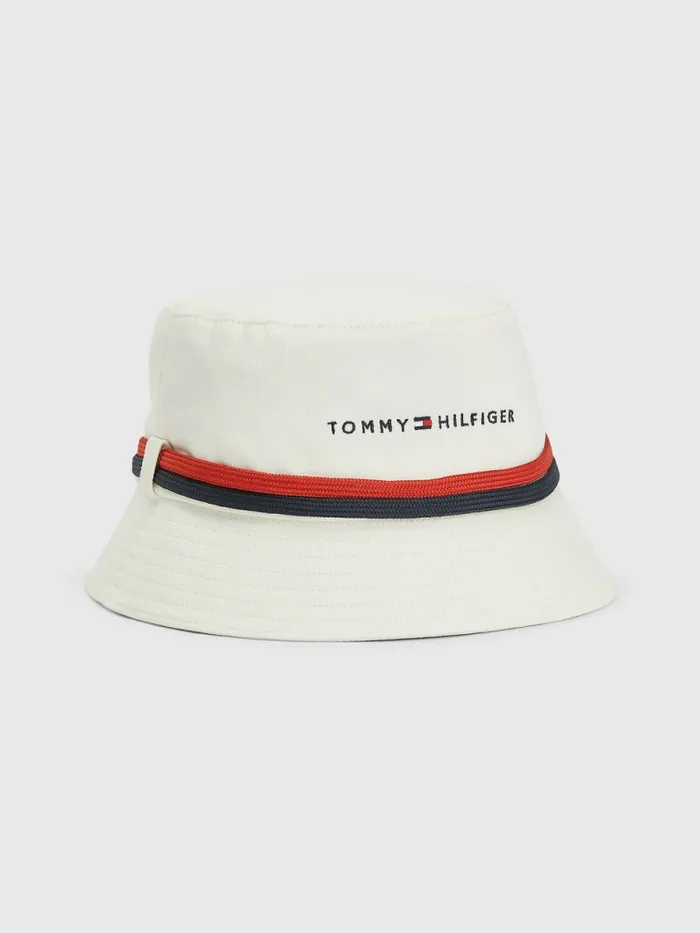 Tommy Hilfiger Th Established Tape Bucket Hat Ivory Mens Hats and Scarves Gift Ideas Tommy Hilfiger Th Established Tape Bucket Hat Ivory Mens Hats and Scarves Gift Ideas