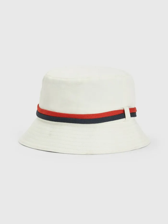 Tommy Hilfiger Th Established Tape Bucket Hat Ivory Mens Hats and Scarves Gift Ideas