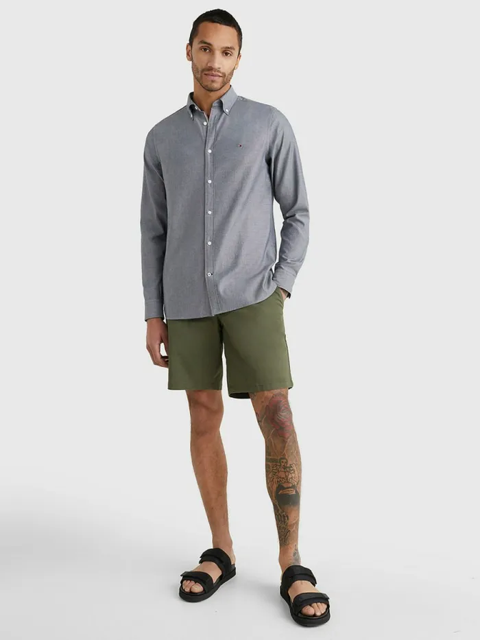 Tommy Hilfiger Th Flex Dobby Slim Fit Shirt Desert Sky Mens Shirts Gift 4 You