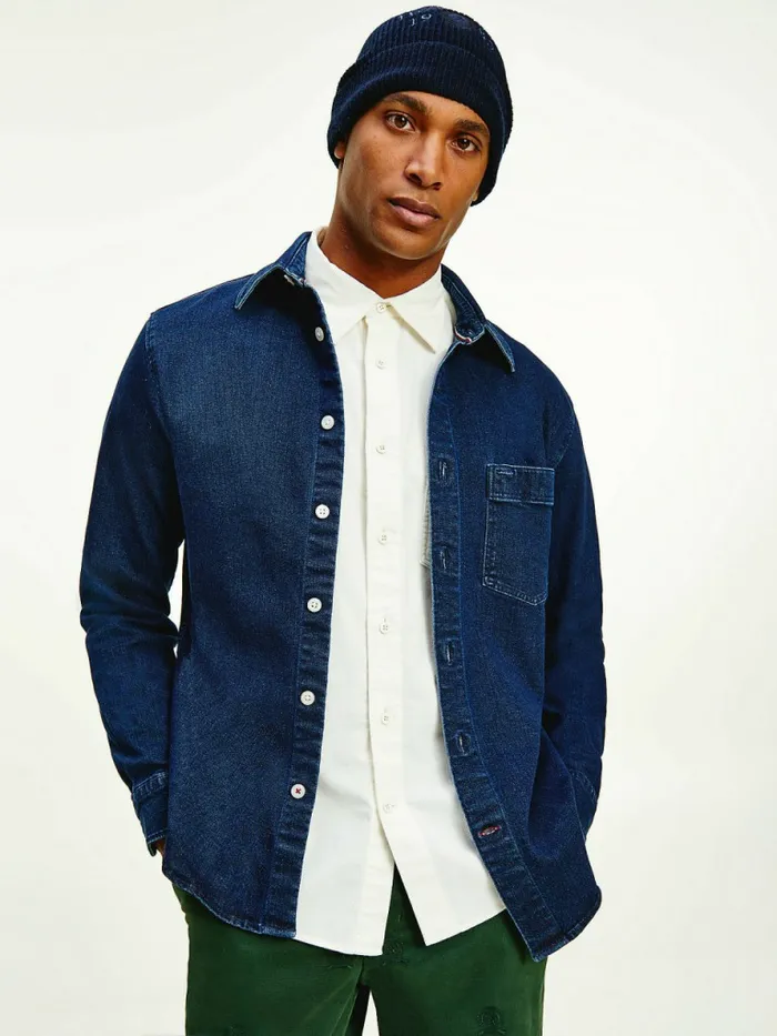 Tommy Hilfiger Th Flex Regular Fit Denim Overshirt Dark Indigo Mens Shirts Gift 4 You Tommy Hilfiger Th Flex Regular Fit Denim Overshirt Dark Indigo Mens Shirts Gift 4 You