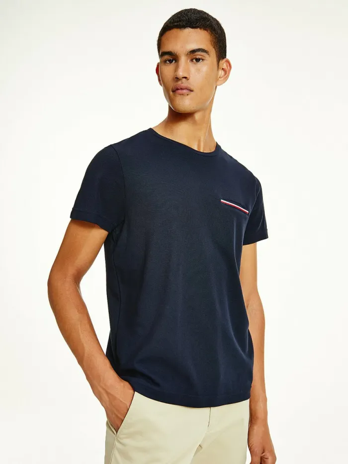 Tommy Hilfiger Th Flex Signature Detailing TShirt Desert Sky Mens TShirts Popular Tommy Hilfiger Th Flex Signature Detailing TShirt Desert Sky Mens TShirts Popular