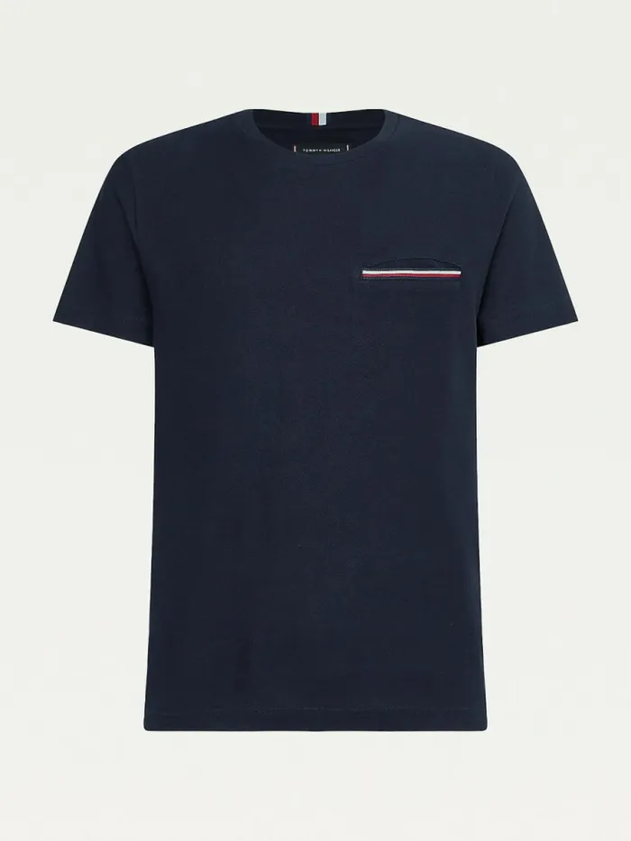 Tommy Hilfiger Th Flex Signature Detailing TShirt Desert Sky Mens TShirts Popular