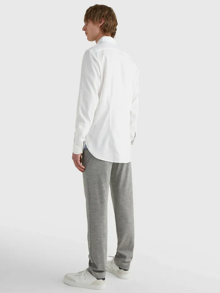 Tommy Hilfiger Th Flex Slim Fit Dobby Shirt Custom Color White Mens Shirts Online