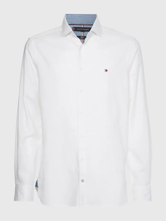 Tommy Hilfiger Th Flex Slim Fit Dobby Shirt Custom Color White Mens Shirts Online
