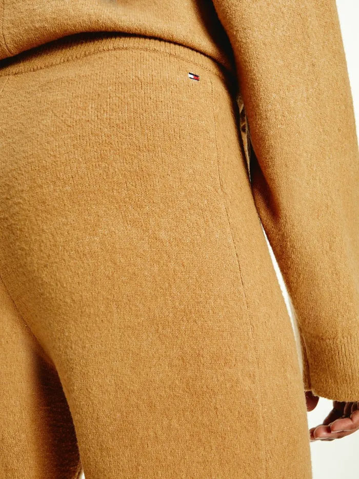 Tommy Hilfiger Th Flex Wide Leg Trousers Countryside Khaki Womens Trousers
